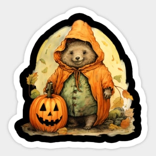 Wombat Trick or Treater Sticker